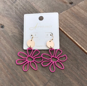 Pretty Pink Daisy Earrings