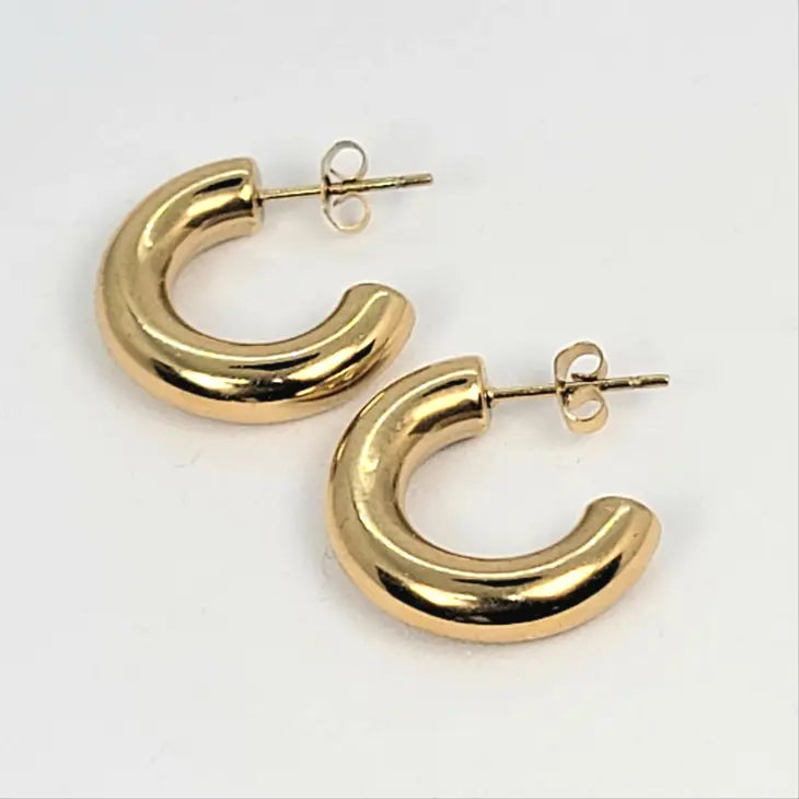 Katie Small Gold Tubular Earrings