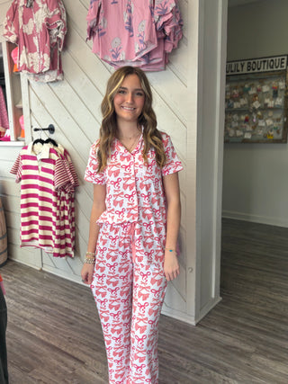 Sutton Bow Sleep Pajamas Set