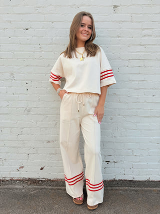 Varsity Stripe Short Sleeve Top