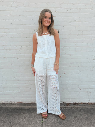 Luna Eyelet Sleeveless Top