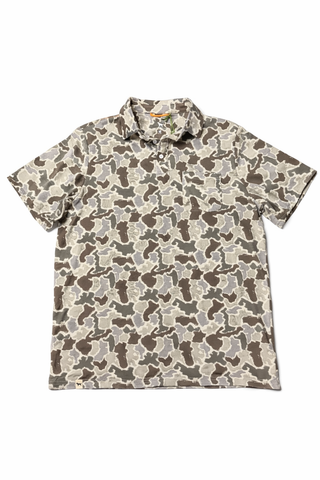 Simply Southern Men's Polo Gray Camo