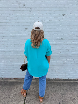 Turquoise Easy Breezy Airflow Top
