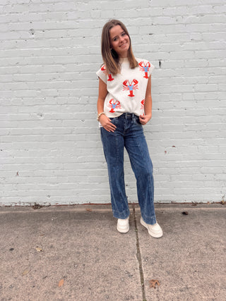 Seaside Lobster Knit Vest Top