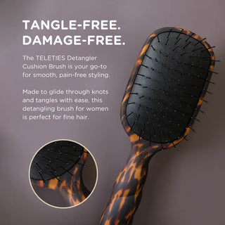 Teleties Detangler Hair Brush For Fine Hair - Tortoise