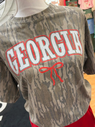 Georgia Game Day Camo Bow Tee