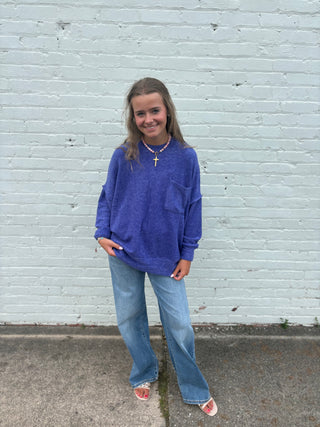 Electric Blue Oversized Pullover