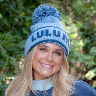Lulu Mac Snow Day Pom Beanie in Light Blue