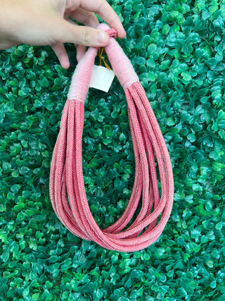 Slub 8-Strand Necklace Pink