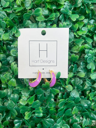Pop of Violet Enamel Hoops