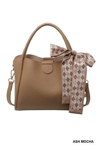 Ash Mocha Bella Bow Vegan Leather Handbag