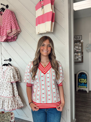 Mary Square Faith In A Bow Sweater • Ivory