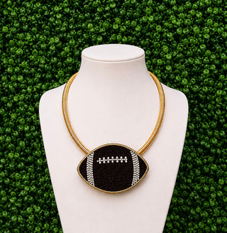 Beaded Friday Night Lights Football Statement Necklace