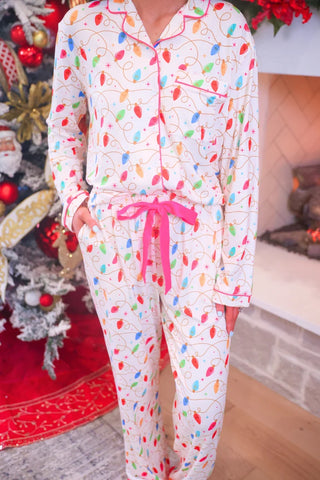 PREORDER: Wrapped in Lights Ruffle Pajama Set