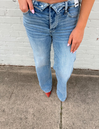 Judy Blue Retro Revival Fold-Over Waist Jeans