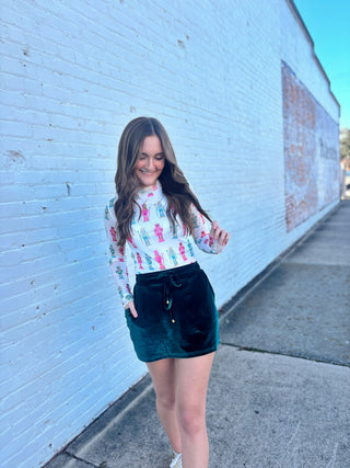 Velvet Hour Skort in Green