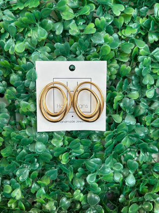 Golden Orbit Oval Hoops