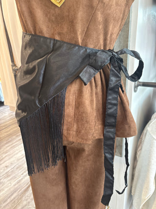 Midnight Fringe Triangle Scarf