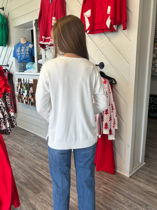 DOOR BUSTER Everyday Ease Front Seam Sweater – Ivory