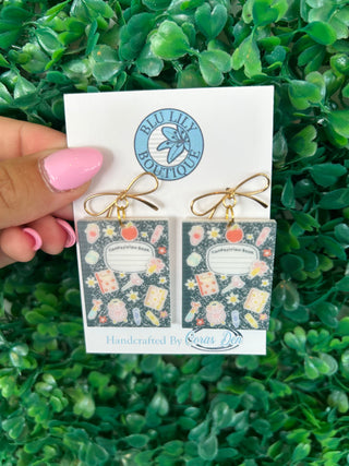 Composition Notebook Bow Earrings