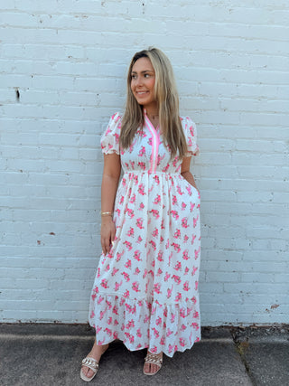 Simply Southern Blushing Garden Midi Dress