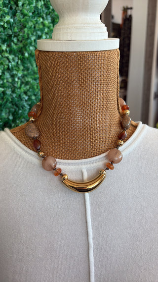 Blush Crescent Statement Necklace