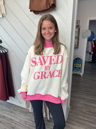 Saved by Grace Mock Neck Sweatshirt