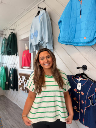 The Kelly Green Easy Stripe Tee