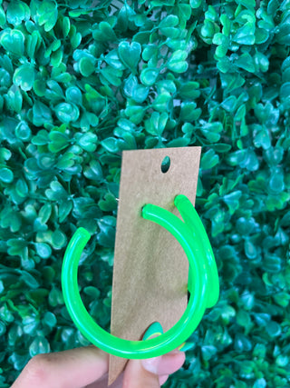 Neon Green Hoop Earrings