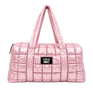 Lulu Mac Metallic Puffer Duffle in Pink