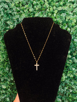 SPARKLE CROSS NECKLACE