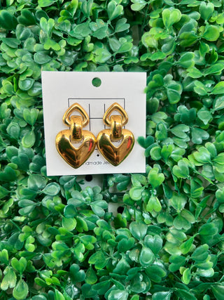 Golden Heartbeat Drop Earrings