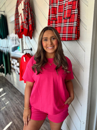 Hot Pink Weekend Bliss French Terry Set