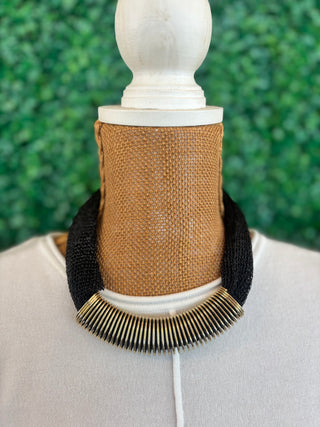 Noir Fringe Collar Necklace