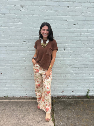 Vintage Bloom Wide-Leg Pants