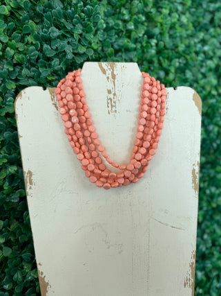 Coastal Coral Beaded Necklace