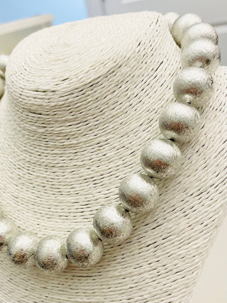 Big Ball Necklace in Brushed Silver
