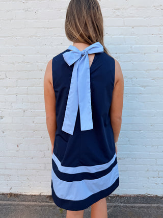 Two-Way Bow Neck Shift Dress