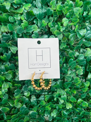 Golden Bead Hoop Earrings