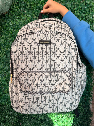 Simply Southern Quilted Backpack in Black Bows