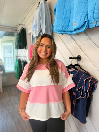 The Soft Blush Colorblock Tee