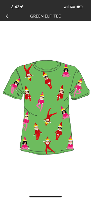 Queen of Sparkles Green Elf Tee
