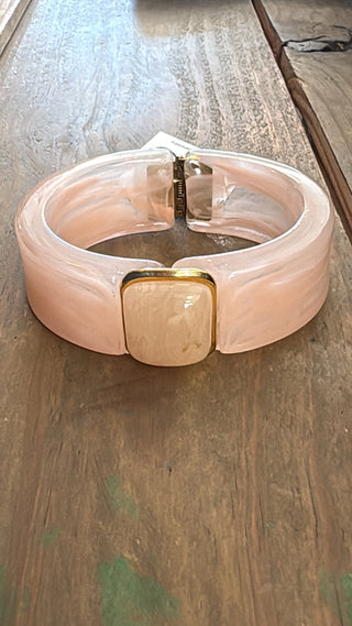 Blush Marble Hinge Cuff Bracelet