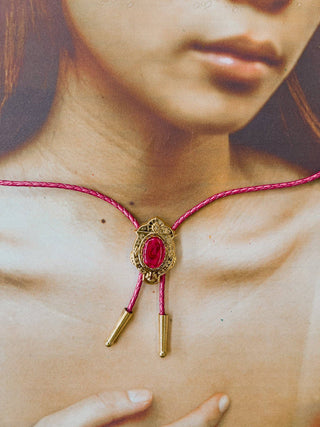 Pink Art Deco Bolo Tie