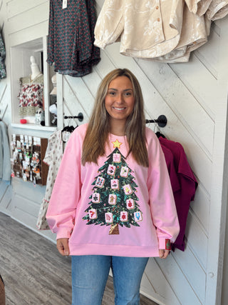 Queen of Sparkles Pink Mahjong Christmas Tree