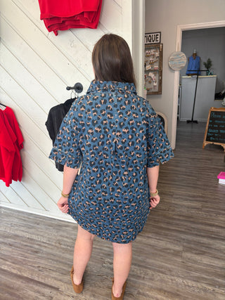 Simply Southern Denim Leopard Print Dress