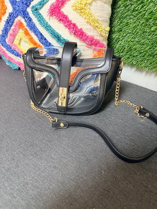 Black Stadium Chic Clear Crossbody