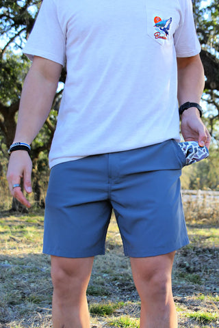 Burlebo Everyday Shorts - River Rock Grey - Deer Camo Pockets