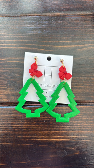 Holly Jolly Tree Outline Earrings