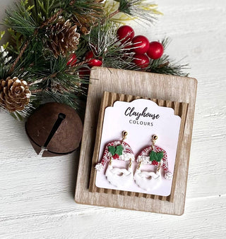 Christmas Earrings: Santa
